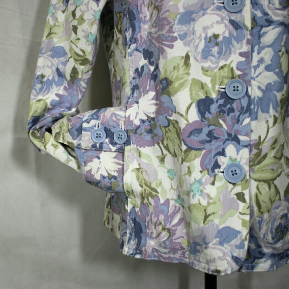{croft & barrow}Lavender Floral Print Denim Jacket - Picture 4 of 7